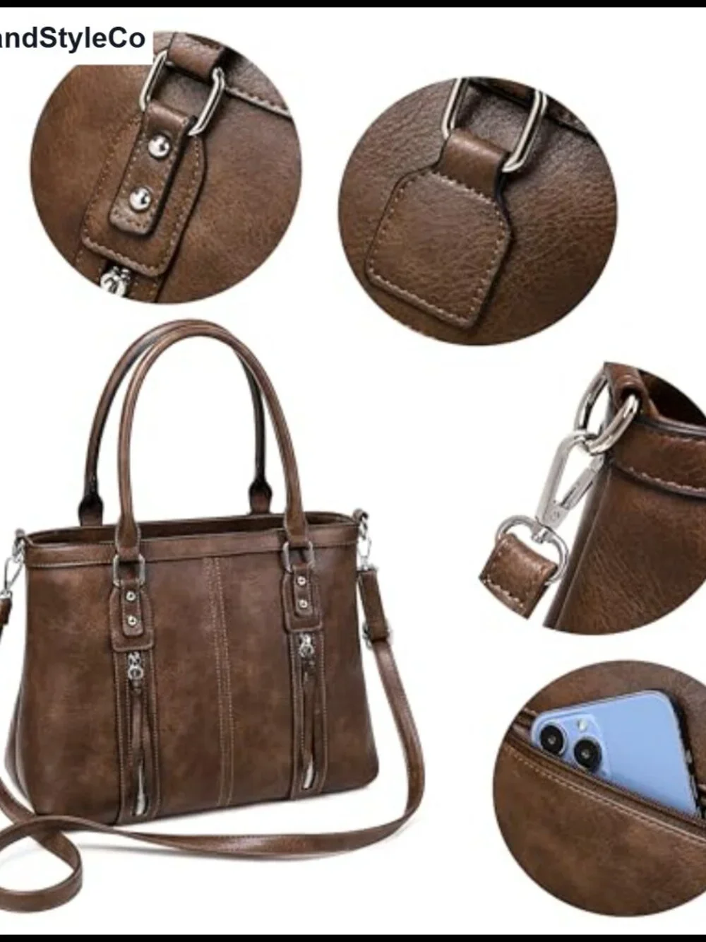 Vegan Leather Hobo Bag Large Crossbody Purse Women Shoulder Tote Handbag